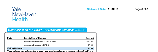 YNHHS billing statement page 3