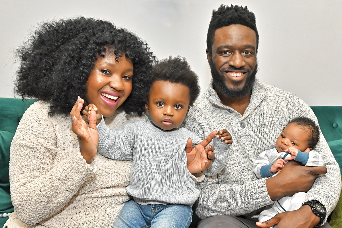 Shirley and Corey Toby of White Plains, NY, with their growing family