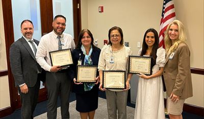 Bob Blenderman, PA, Jerry Laureano, Stacey Green, Cloti Ilano, Sarah Stempien, RN, Anna Cerra, DNP, RN, FAAN